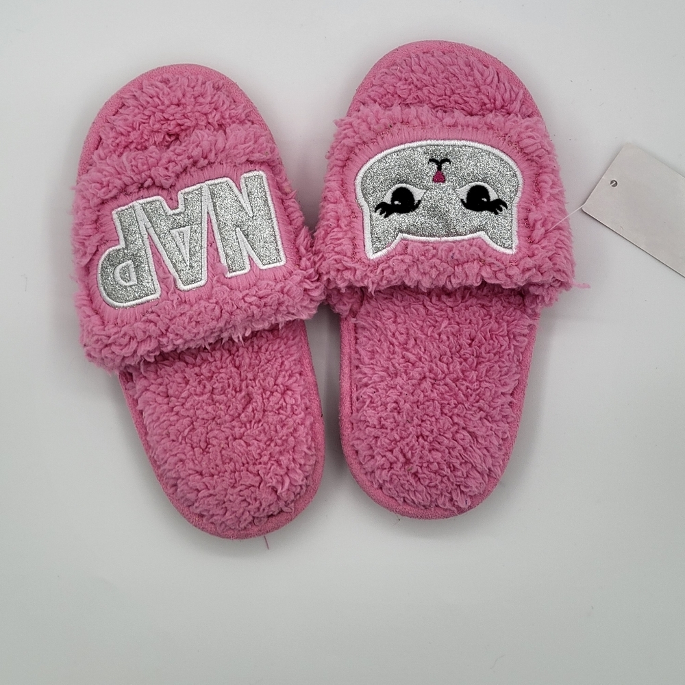 PJ Couture Girls pink 'Cat Nap" Fun warm Slipper Sz 11/12.